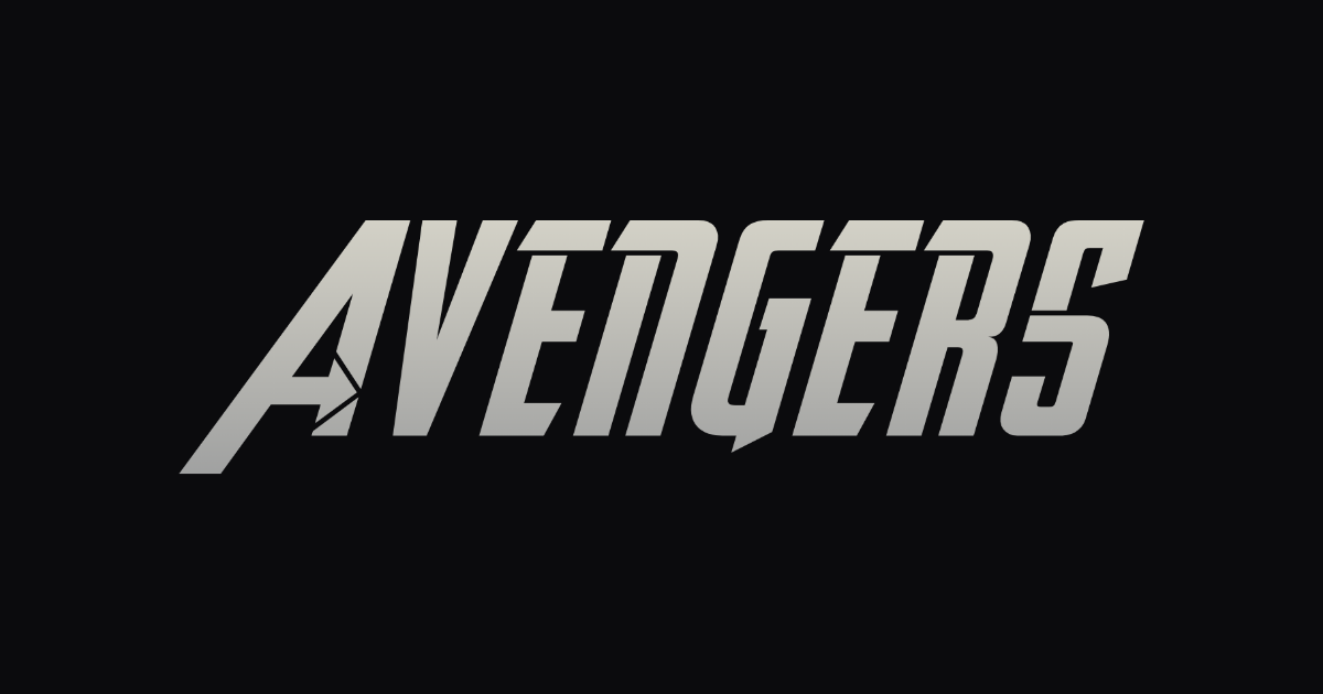The Avengers-style lettering rendered with Avengeance Heroic Avenger