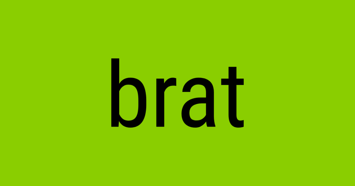 Brat-style lettering rendered with Roboto Condensed