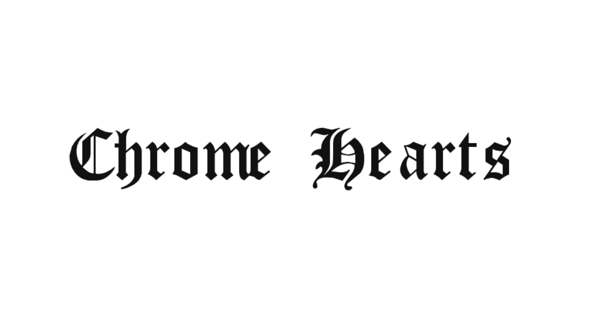 Chrome Hearts-style lettering rendered with Cloister Black