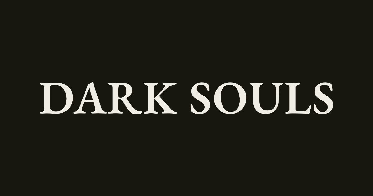 Dark Souls-style lettering rendered with EB Garamond