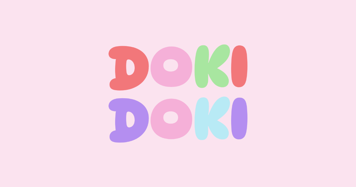 Doki Doki Literature Club-style lettering rendered with DynaPuff
