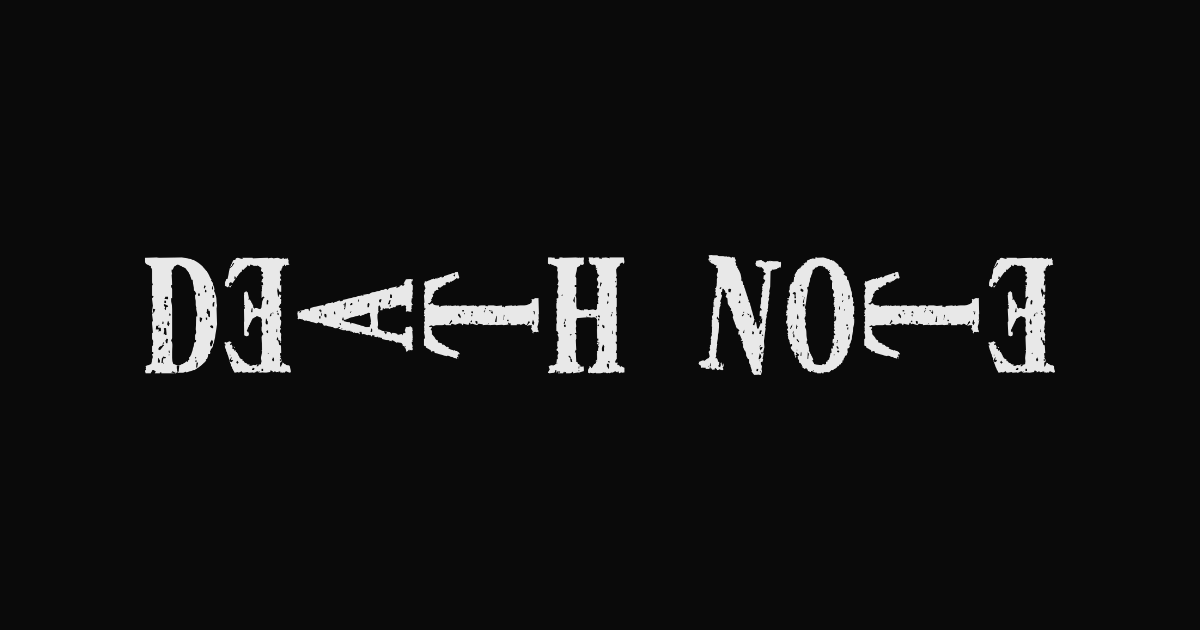 Death Note-style lettering rendered with Death Font