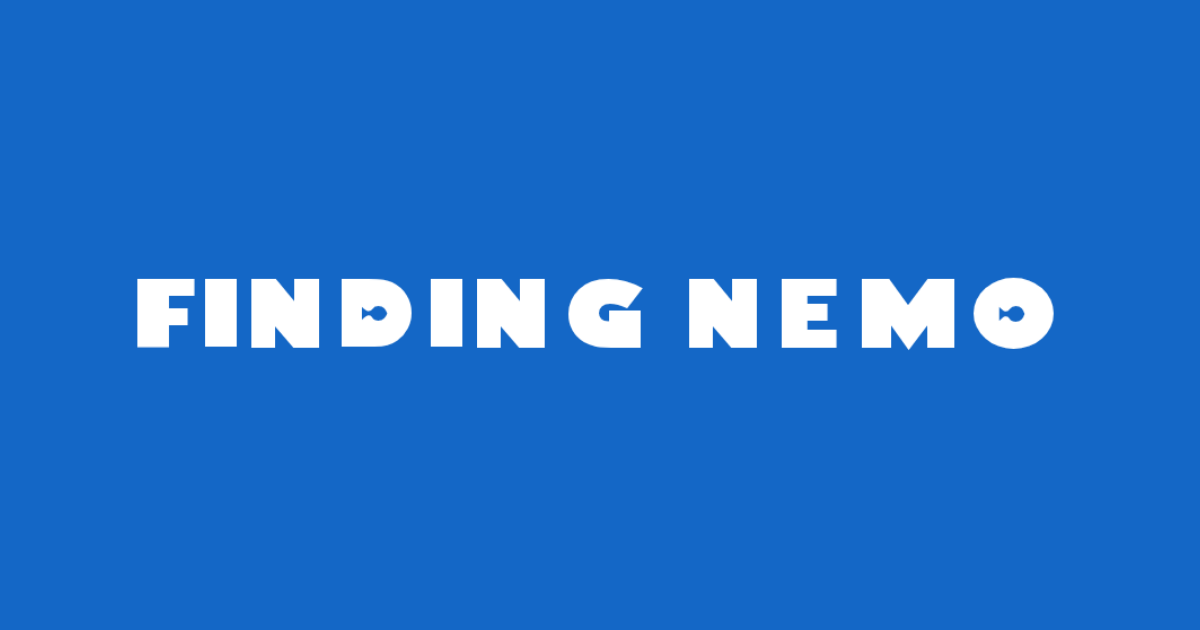 Finding Nemo-style lettering rendered with Findet Nemo