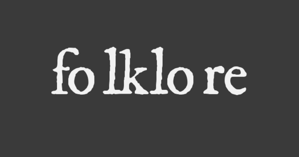 Folklore-style lettering rendered with IM Fell DW Pica