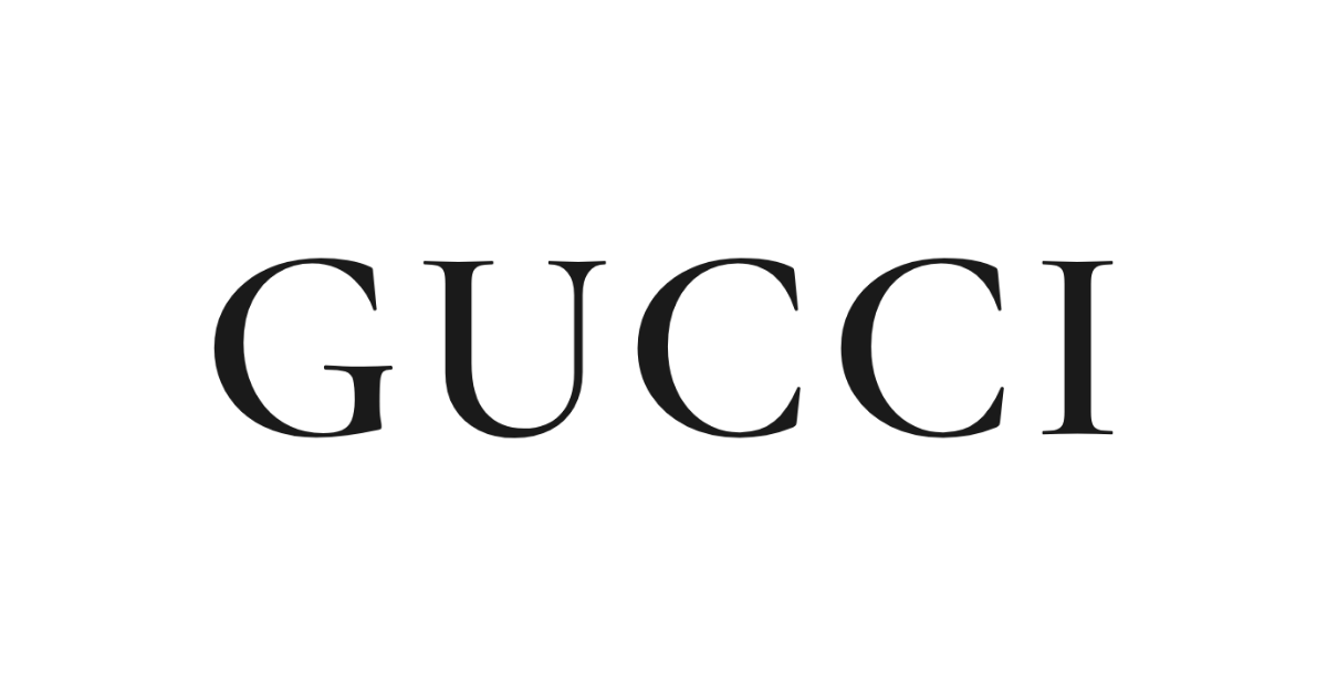 Gucci-style lettering rendered with Cormorant Garamond