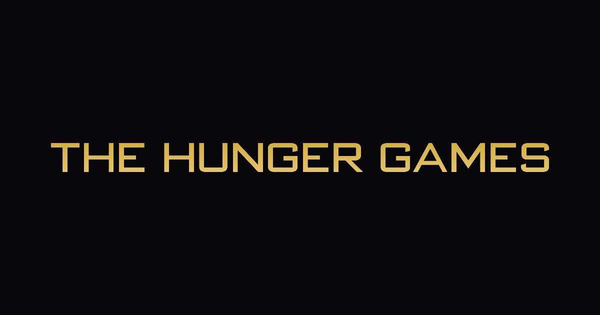 The Hunger Games-style lettering rendered with Bank Gothic Medium