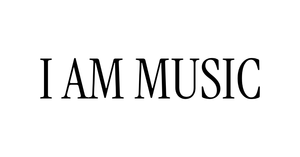 I Am Music-style lettering rendered with Instrument Serif