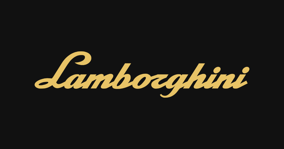 Lamborghini-style lettering rendered with La Macchina