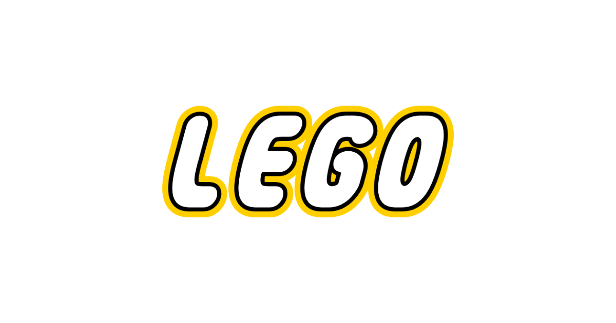 Lego-style lettering rendered with Legothick