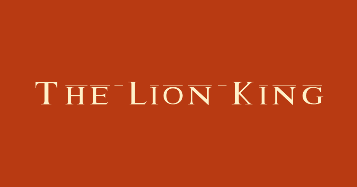 The Lion King-style lettering rendered with Lion King