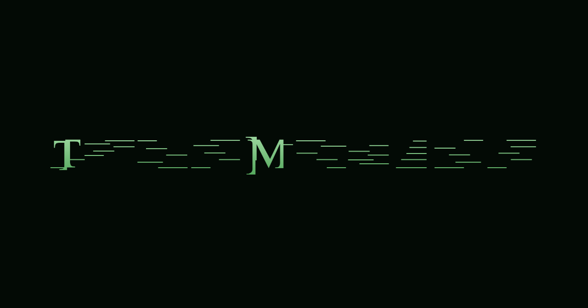 The Matrix-style lettering rendered with Miltown
