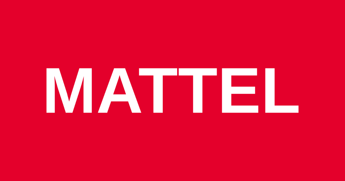 Mattel-style lettering rendered with Arimo
