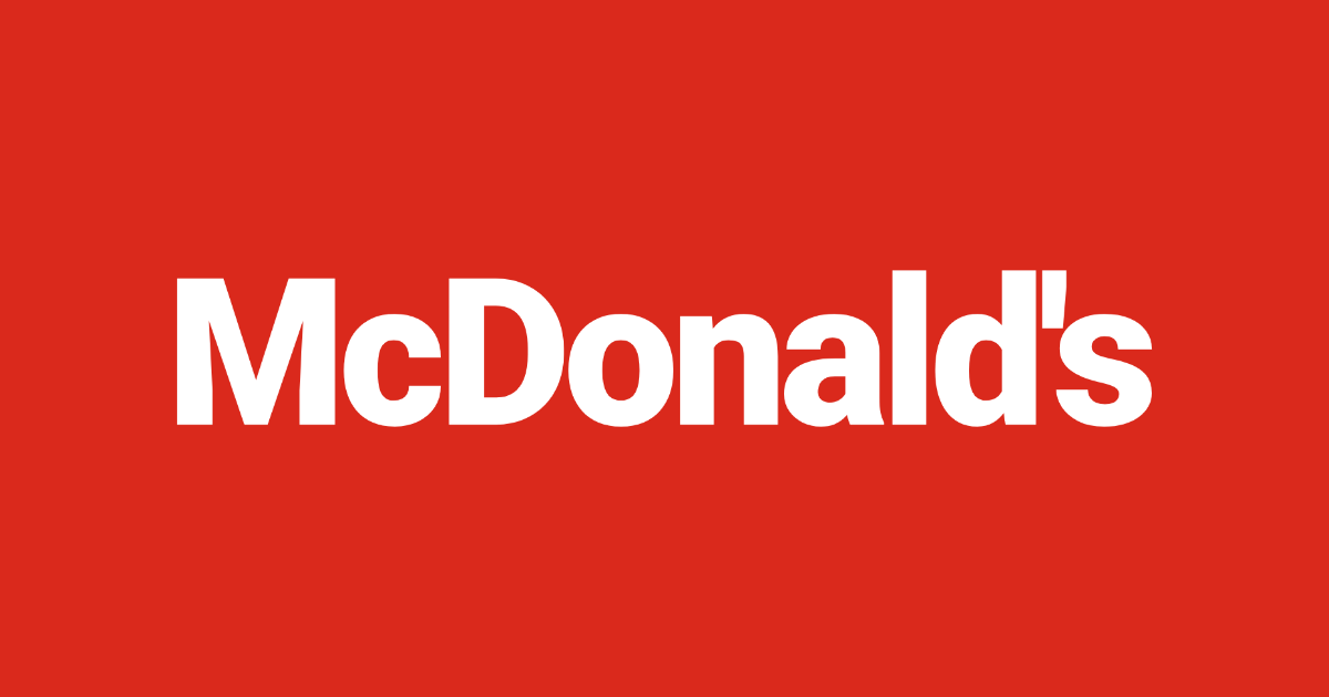 McDonald's-style lettering rendered with Roboto