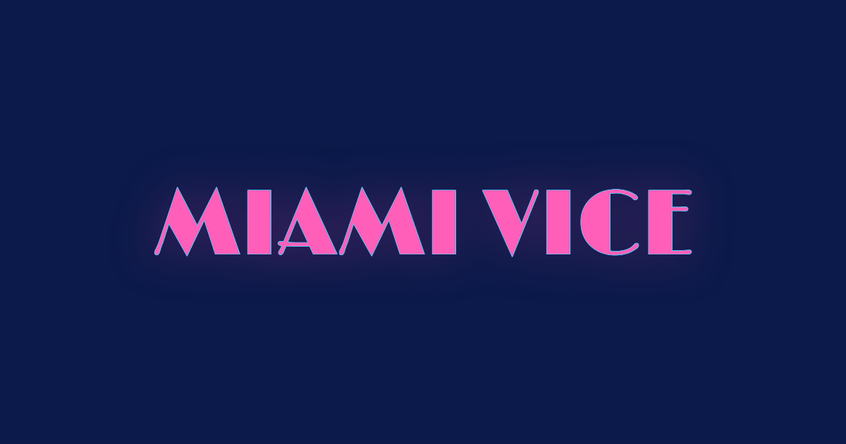 Miami Vice-style lettering rendered with Limelight