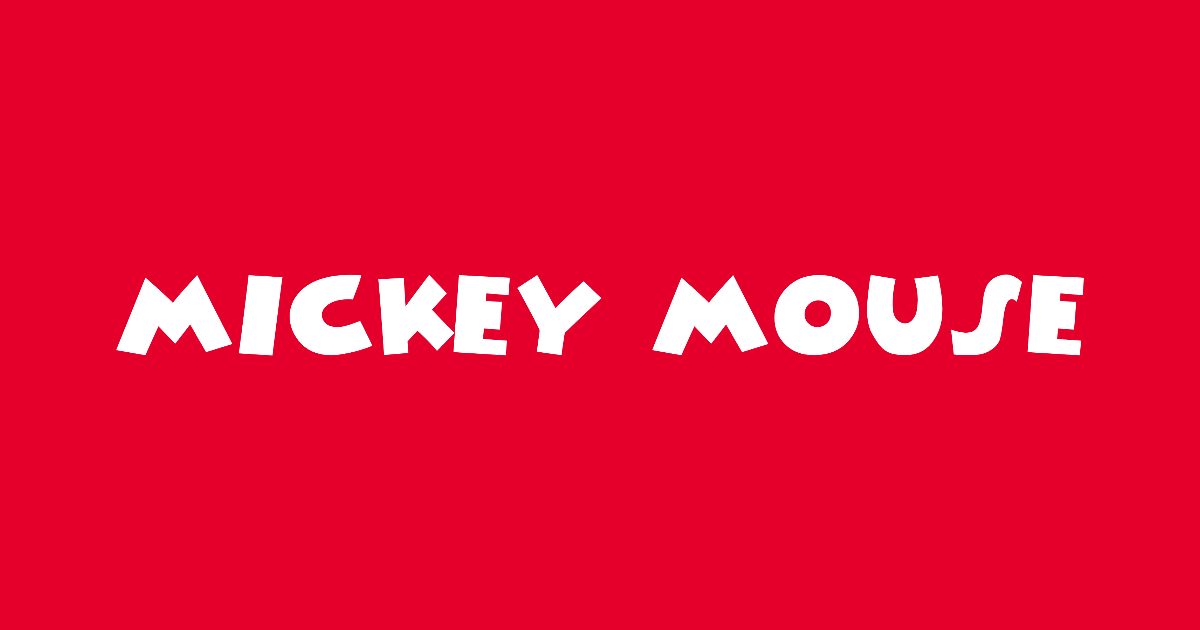 Mickey Mouse-style lettering rendered with Minnie