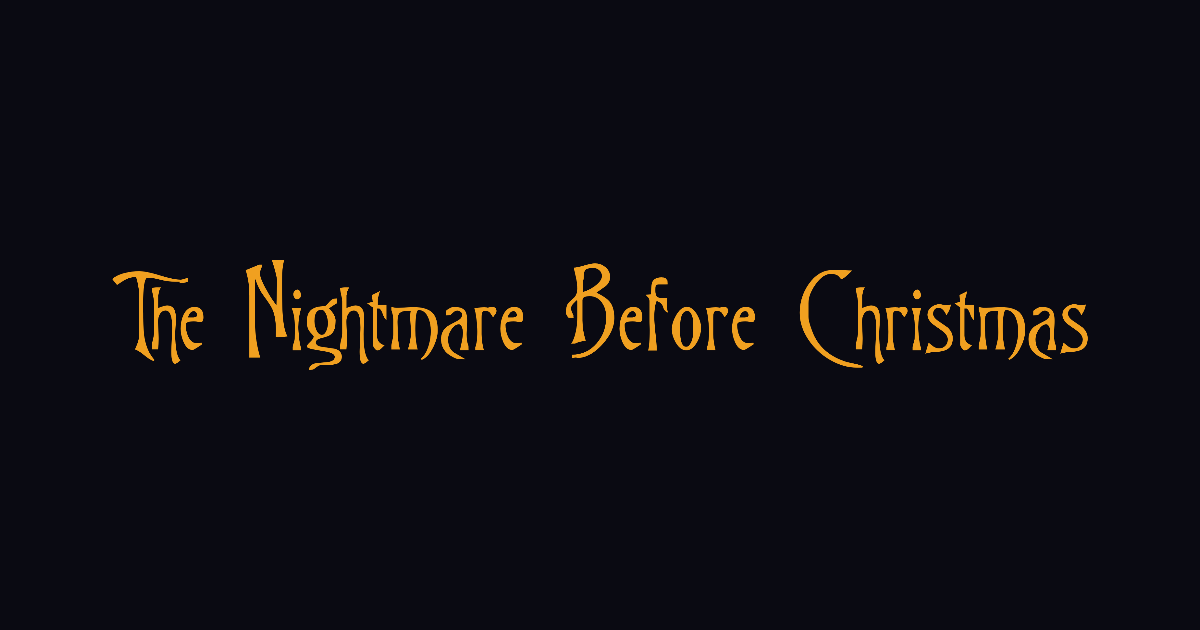 The Nightmare Before Christmas lettering