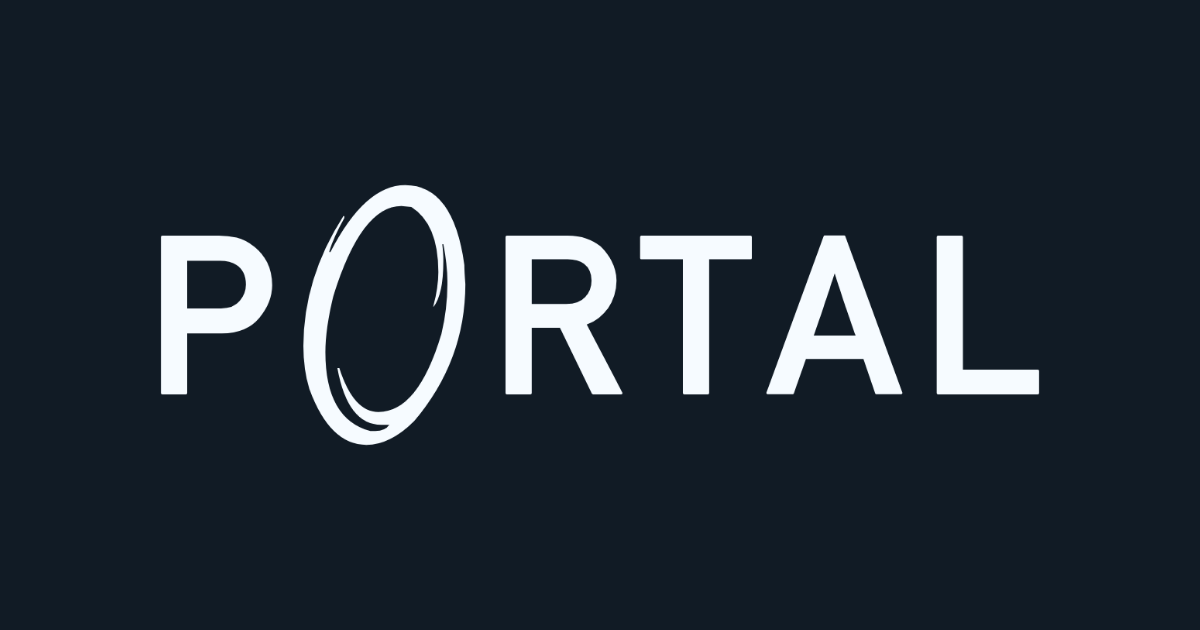 Portal-style lettering rendered with Portal