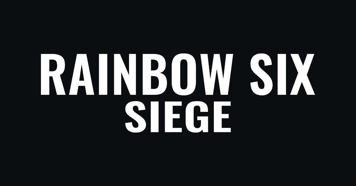 Rainbow Six Siege-style lettering rendered with Oswald