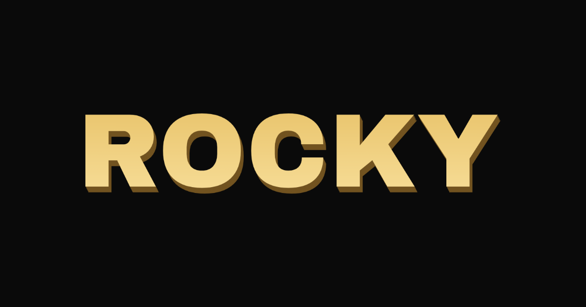 Rocky-style lettering rendered with Archivo Black