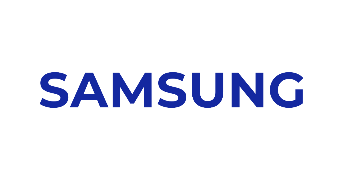 Samsung-style lettering rendered with Montserrat