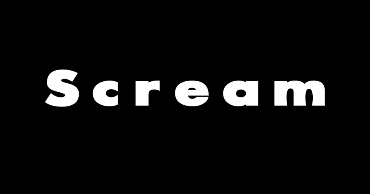 Scream-style lettering rendered with Scream