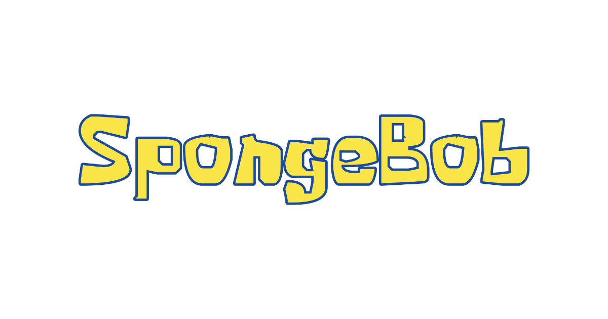 SpongeBob SquarePants-style lettering rendered with Krabby Patty