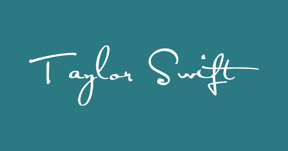 Taylor Swift-style lettering rendered with Satisfaction