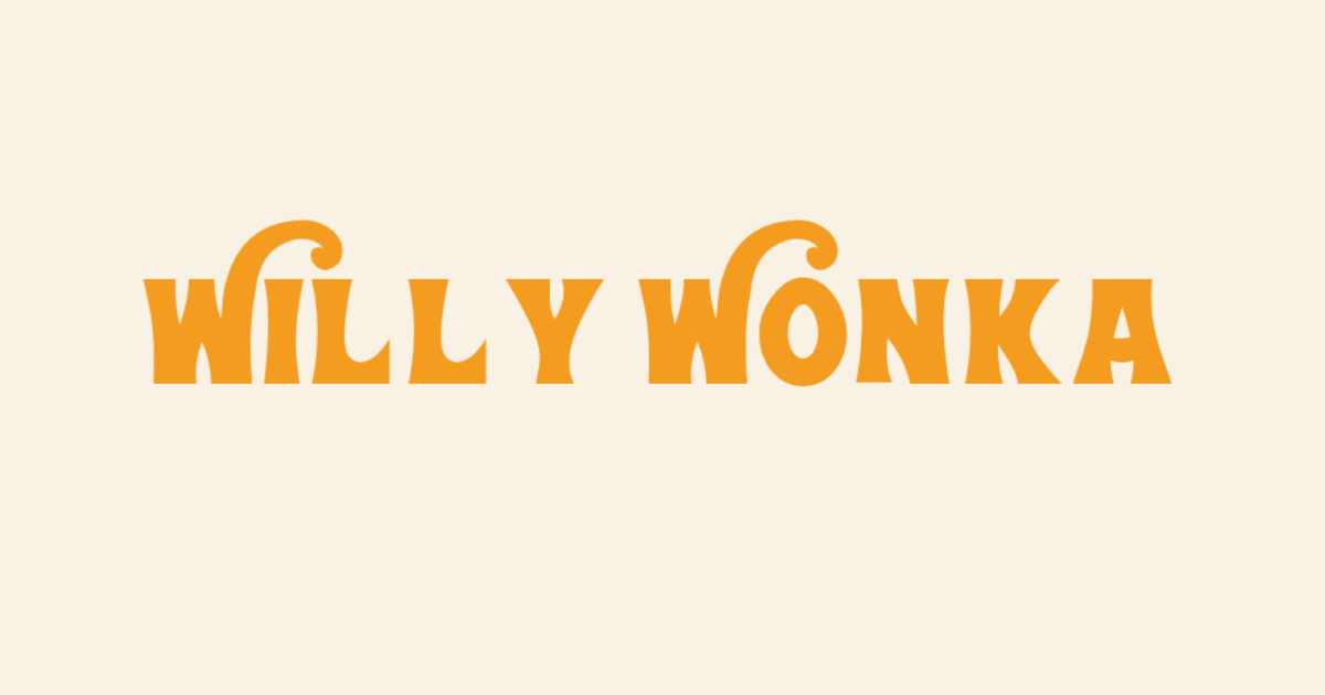Willy Wonka-style lettering rendered with Wonderbar